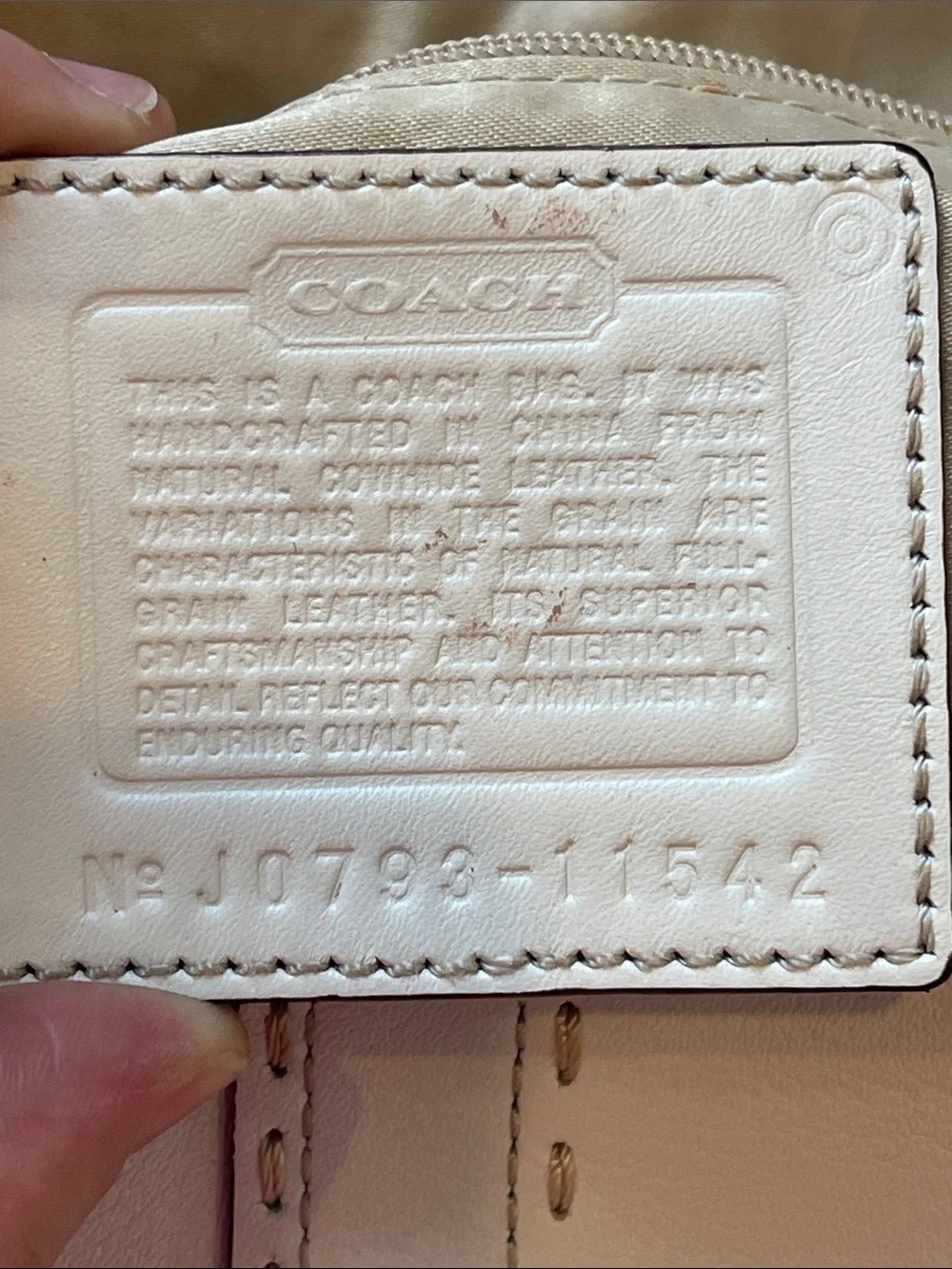 Coach cream leather